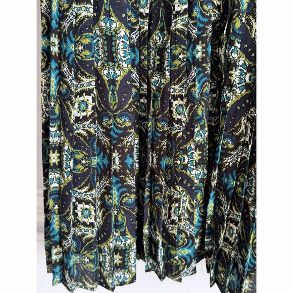 The Limited Women’s 12 Pleated Midi Dress Mikonas Jewel Tone Green Multicolored - Picture 3 of 12